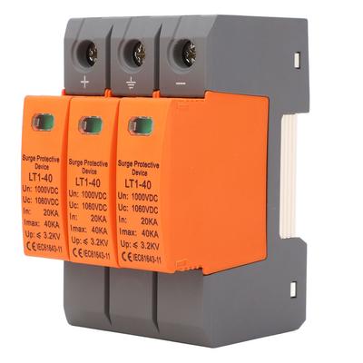 DC Power Surge Protector 3P 35mm Rail Mount Arrester Protective Device for Photovoltaic System