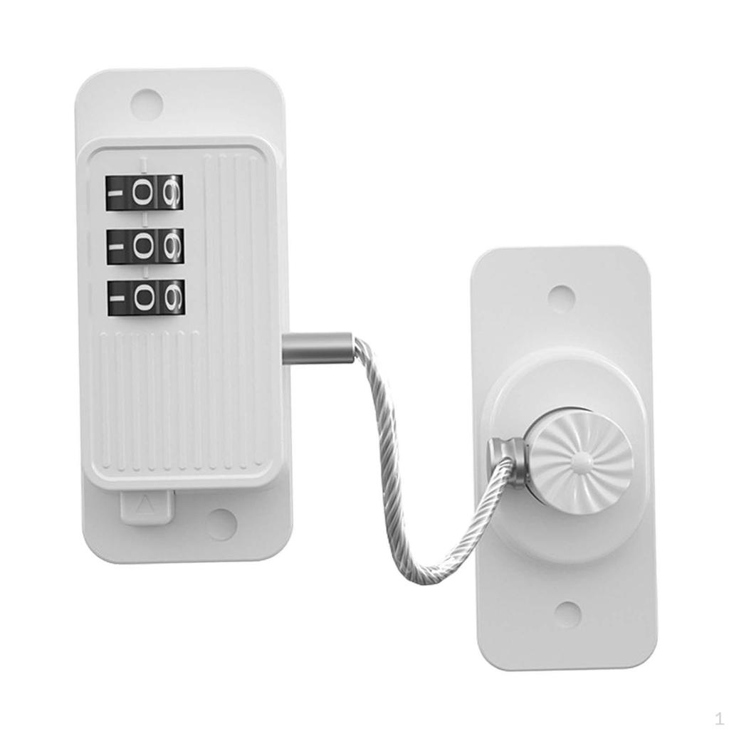 Cabinet Password Lock Refrigerator Latch 17.3cm Steel Cable Easily Install Privacy for