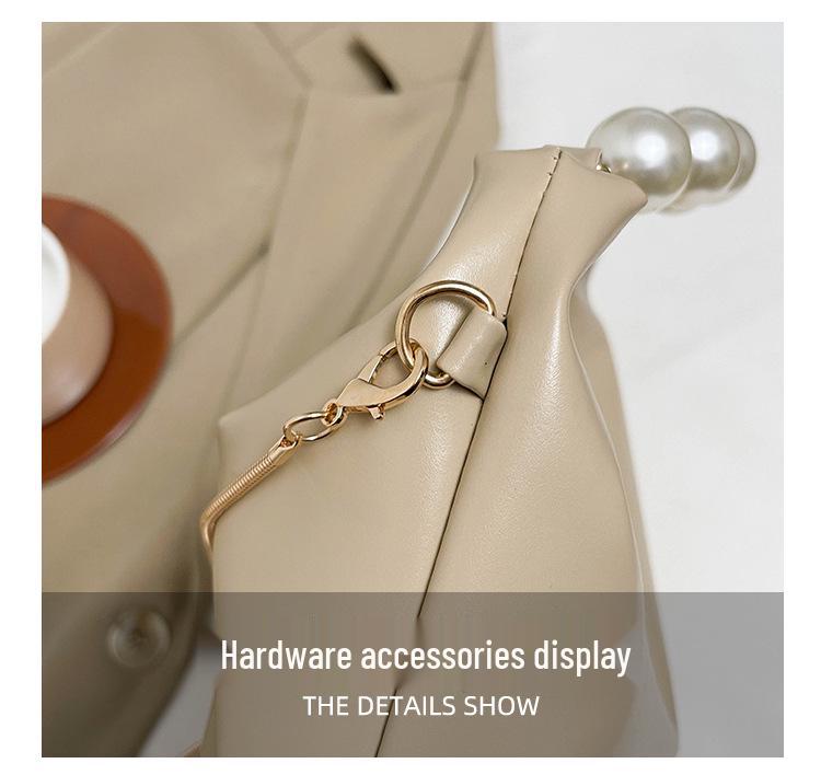 Elegant Women's Pearl Handbag 2025: Chic Chain Shoulder Crossbody with Simple Texture