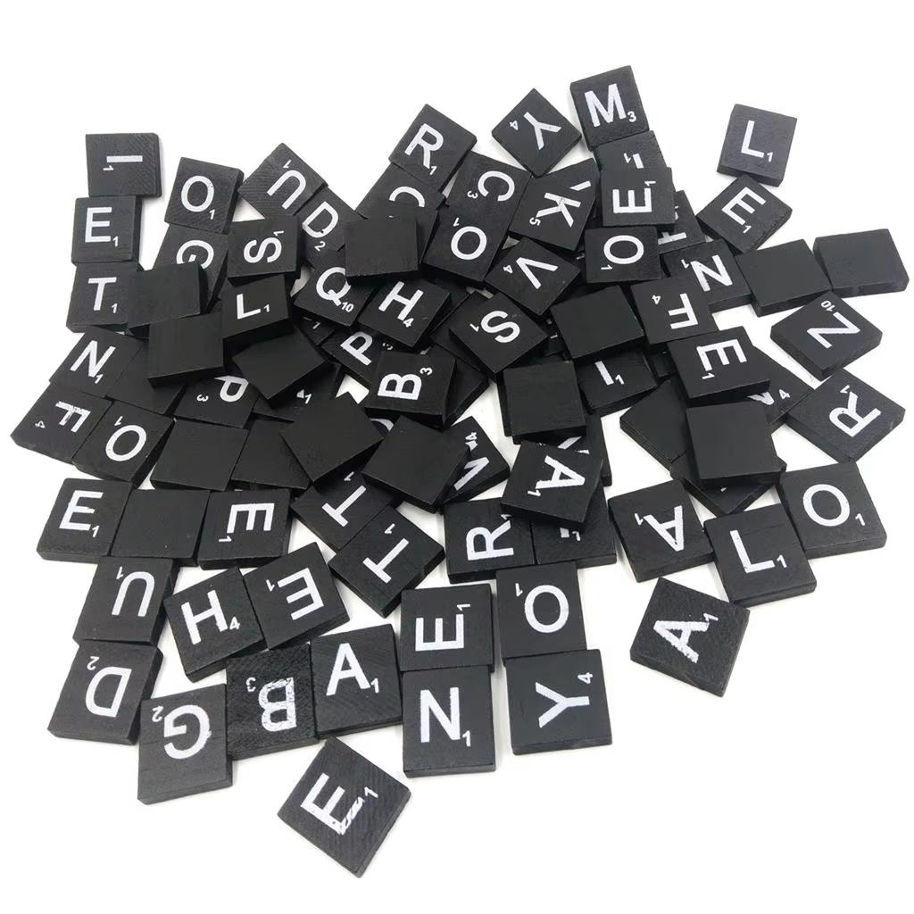 100Pieces Alphabet Letter Block Wood Puzzle Game for Kids and Adult Enhancing Cognitive Skill and Fun Learning Props