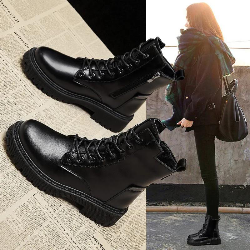 Winter Shoes Boots Women Large Size Dropshipping Non-Slip Women'S Snow Boots Genuine Leather Warm Women'S Ankle Boots