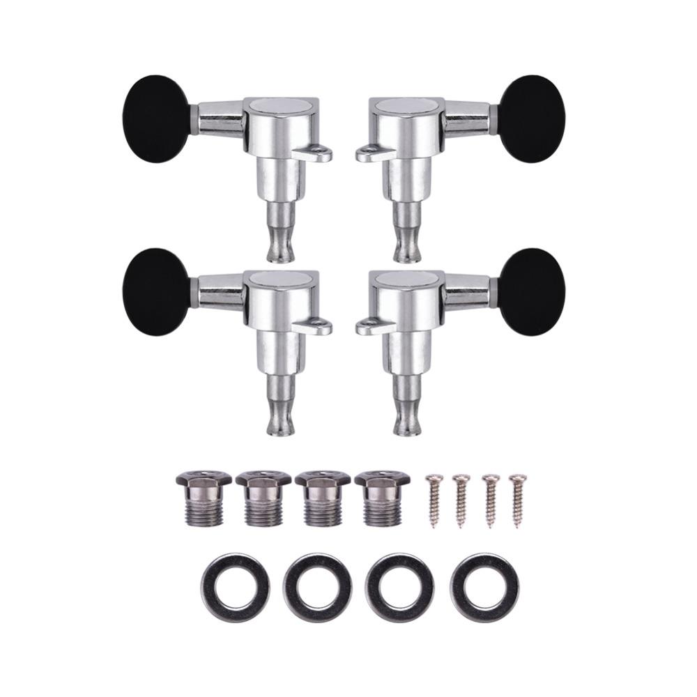 Silver Black Color Ukulele Machine Heads 2L2R Configuration Locking Tuners Set  For Ukulele