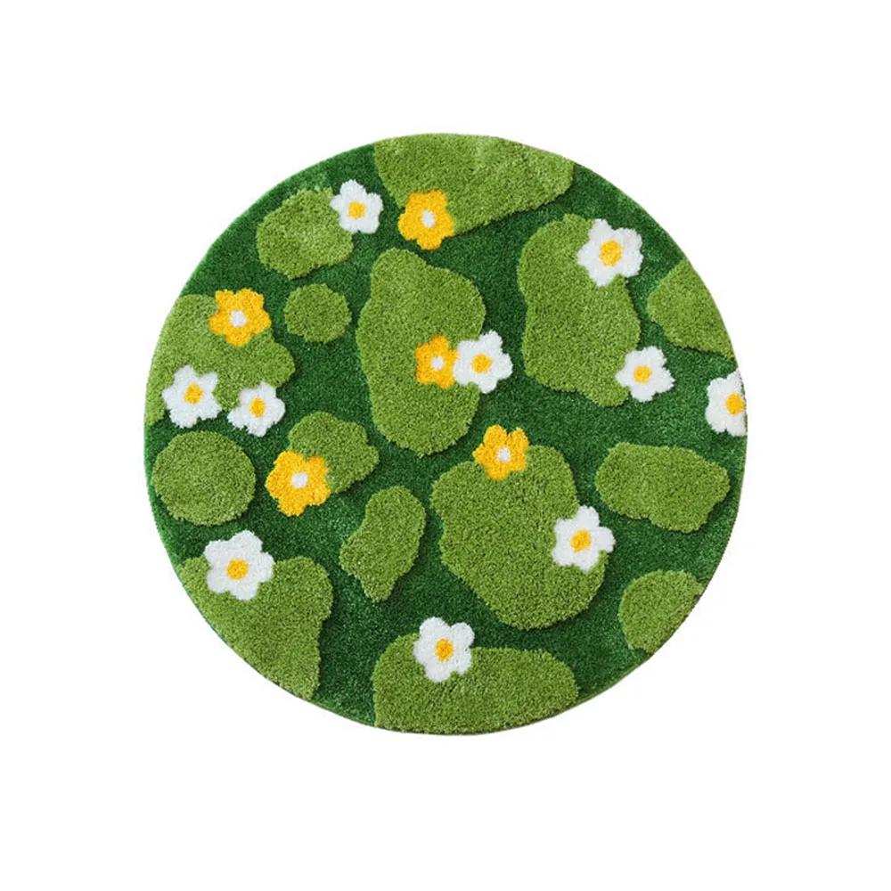 

Земляной Ворсовый Ковер Спальня Прикроватный Плед Простая Гостиная Диван Кофейный Столик Коврик Трехмерный Плюшевый Впитывающий Коврик для Ног 80x80cm