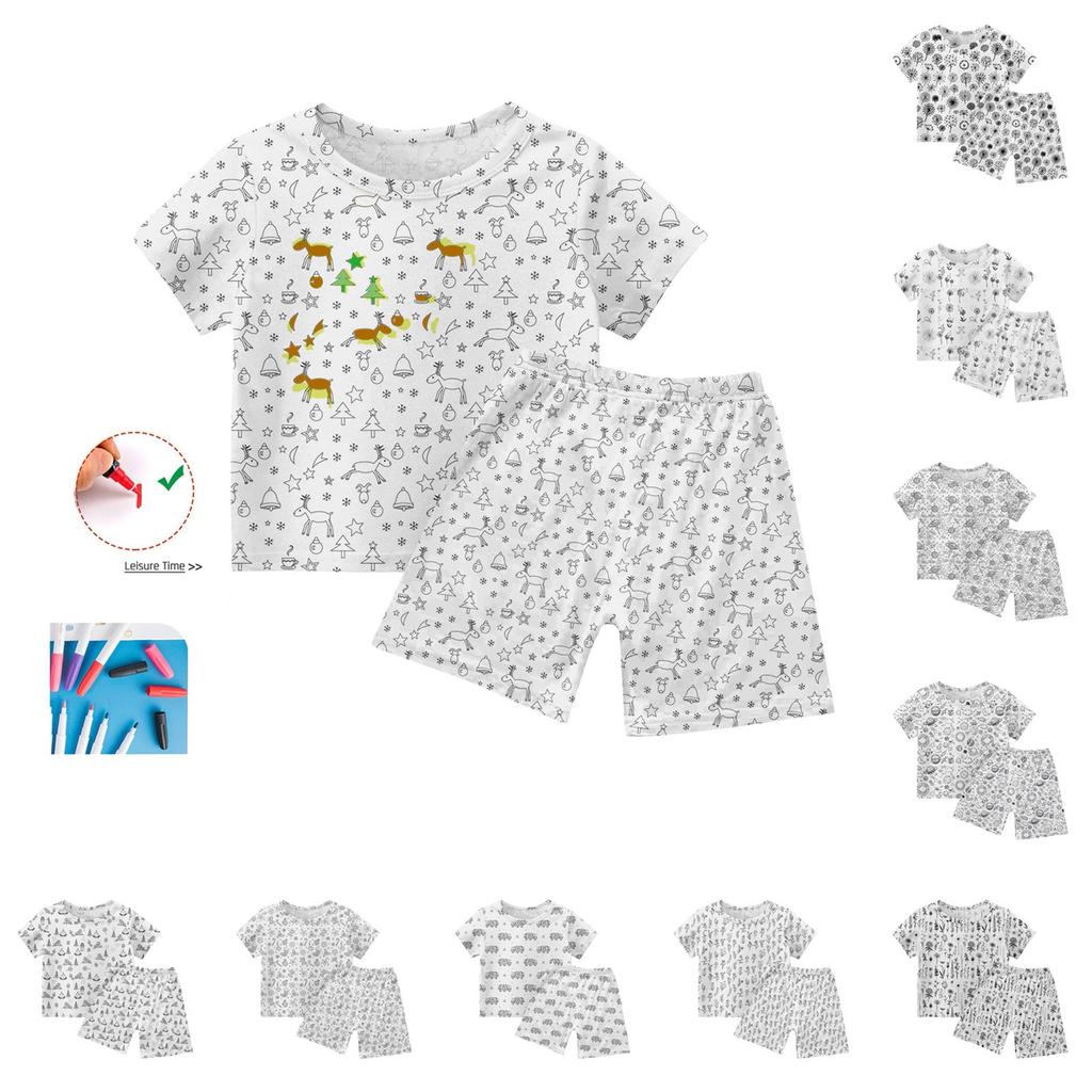 Άνετο Σετ για Αγόρια και Κορίτσια με Φαρδύ Μπλουζάκι με Κοντά Μανίκια και Σορτς με Στρογγυλή Λαιμόκοψη για Παιδιά