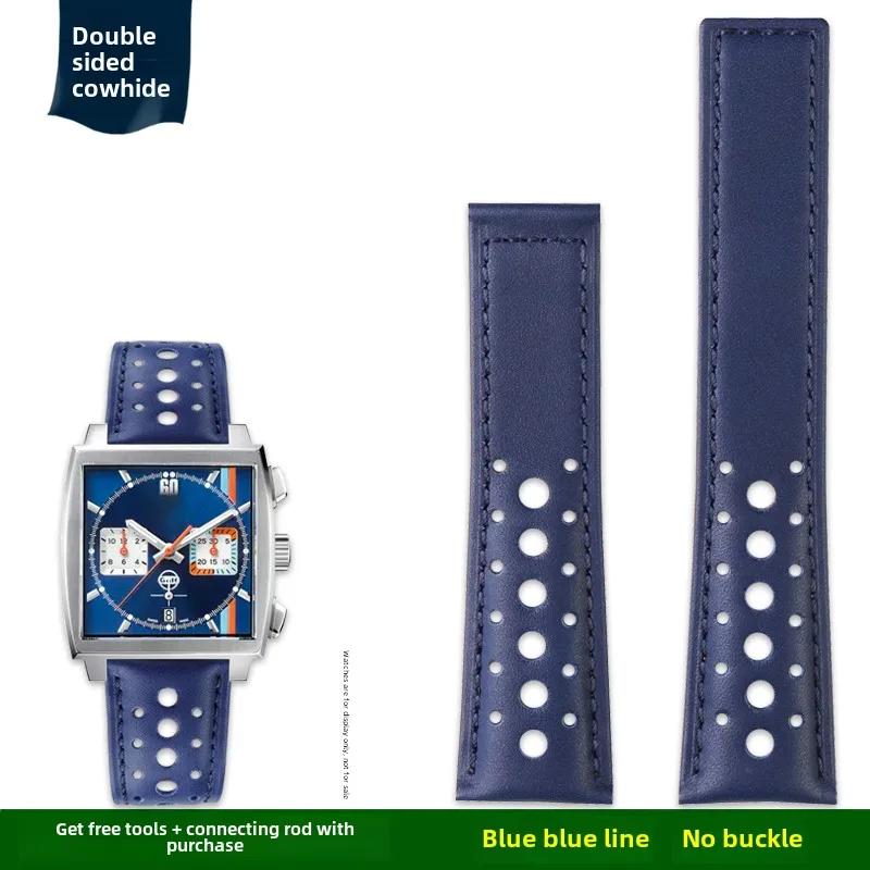 22mm Rindsleder Uhrenarmband Für TAG Heuer MONACO CARRERA Ersetzen Uhrenarmband CAW211M 211P CAW211R 211T Herren Echtleder Armband 22mm width gray