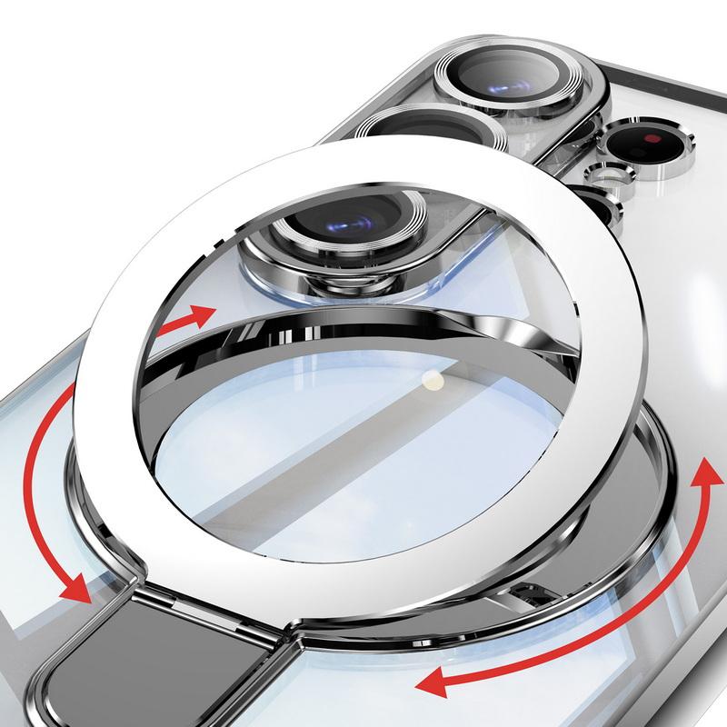 Magnetic Ring Stand Plating Case For Samsung Galaxy S26 Ultra S25 Edge S24 FE Plus Luxury Lens Protector Clear Back Shockproof Soft Silicone Cover