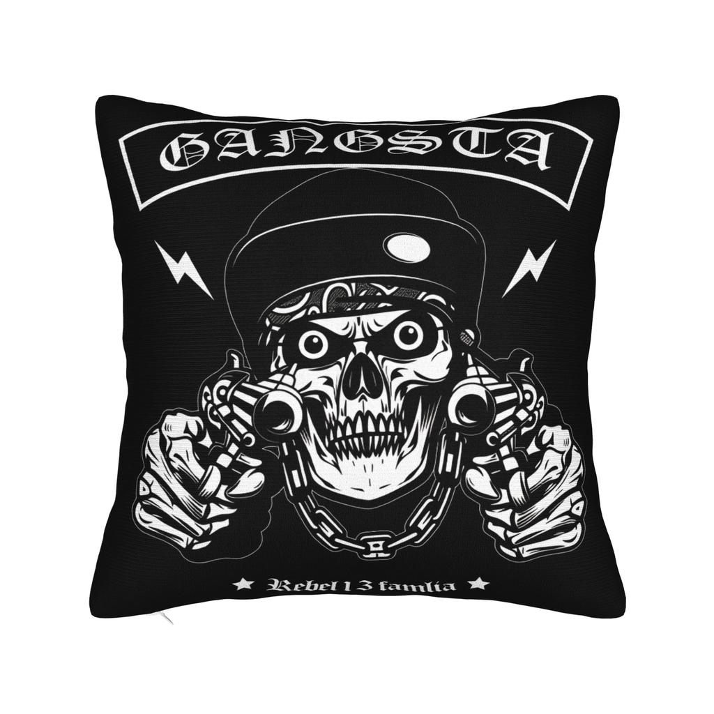 Black Grey Skull Face Día De Los Muertos Pillowcases Novelty Pillow Case For Sofa Home Decor Soft Pillow Cover