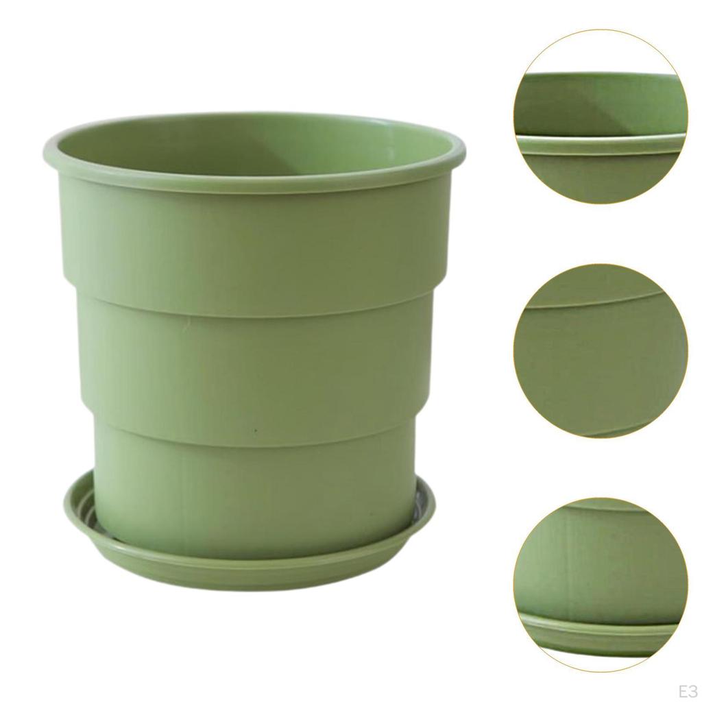 Flower Plant Pot Minimalist Portable Versatile Use Small Planter with Drainage Hole and Saucer for
