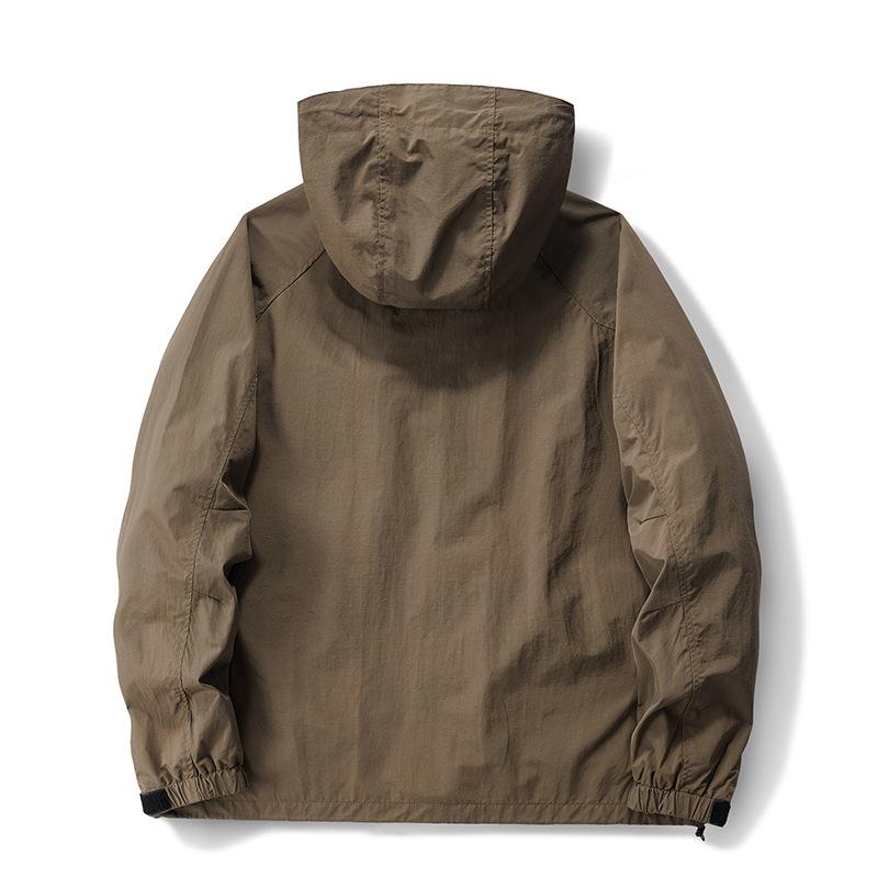 Autunno Nuovo Giacca da Uomo con Collo Alto Multitasche Casual Largo Cappotto da Uomo
