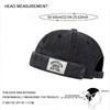 Unisex Washed Denim Melon Skin Hat Solid Color Dome Beanie Hat Brimless Adjustable Street Hat Outdoor
