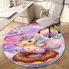 1PC Unicorn Donut Non-Slip Floor Round Carpet, Office, Family, Bedroom, Large Area Rug Indoor Rugs,  Durable PolyesterH0338