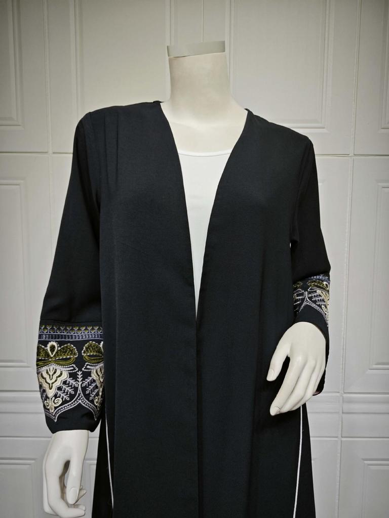 MQ105 Embroidered Patchwork Abaya Cardigan - Spring/Summer Trend
