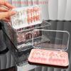 Rectangle Storage Box for False Nails Display, Salon Essentials with Lid Plastic Clear Jewelry Box, Press-on Nail Storage Case