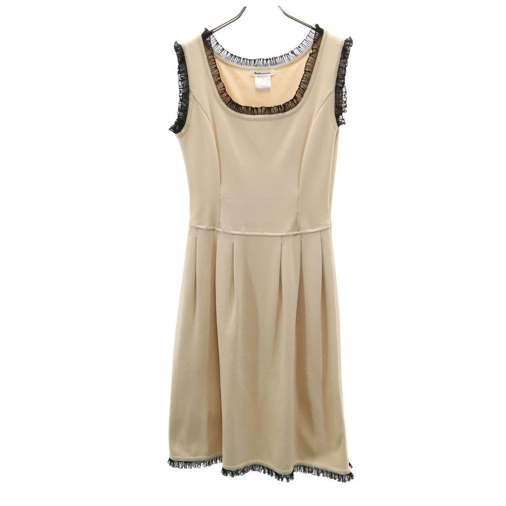 Rene No Sleeve Knit One Piece 36 Beige Women Used