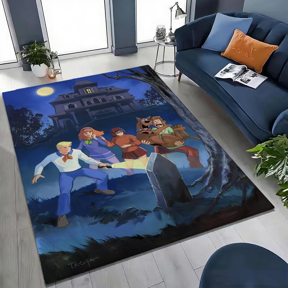 Scoobydoo Spooky Night Adventure Patterned Rug Soundproof Noisereducing Carpet For Bathroom Kitchen Home Party Decor Christmas Gift