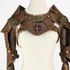Medieval Faux PU Leathers Costume Armour Halloween Cosplay Warrior Armors Shoulder Armour, Double Shoulder Guard Harness