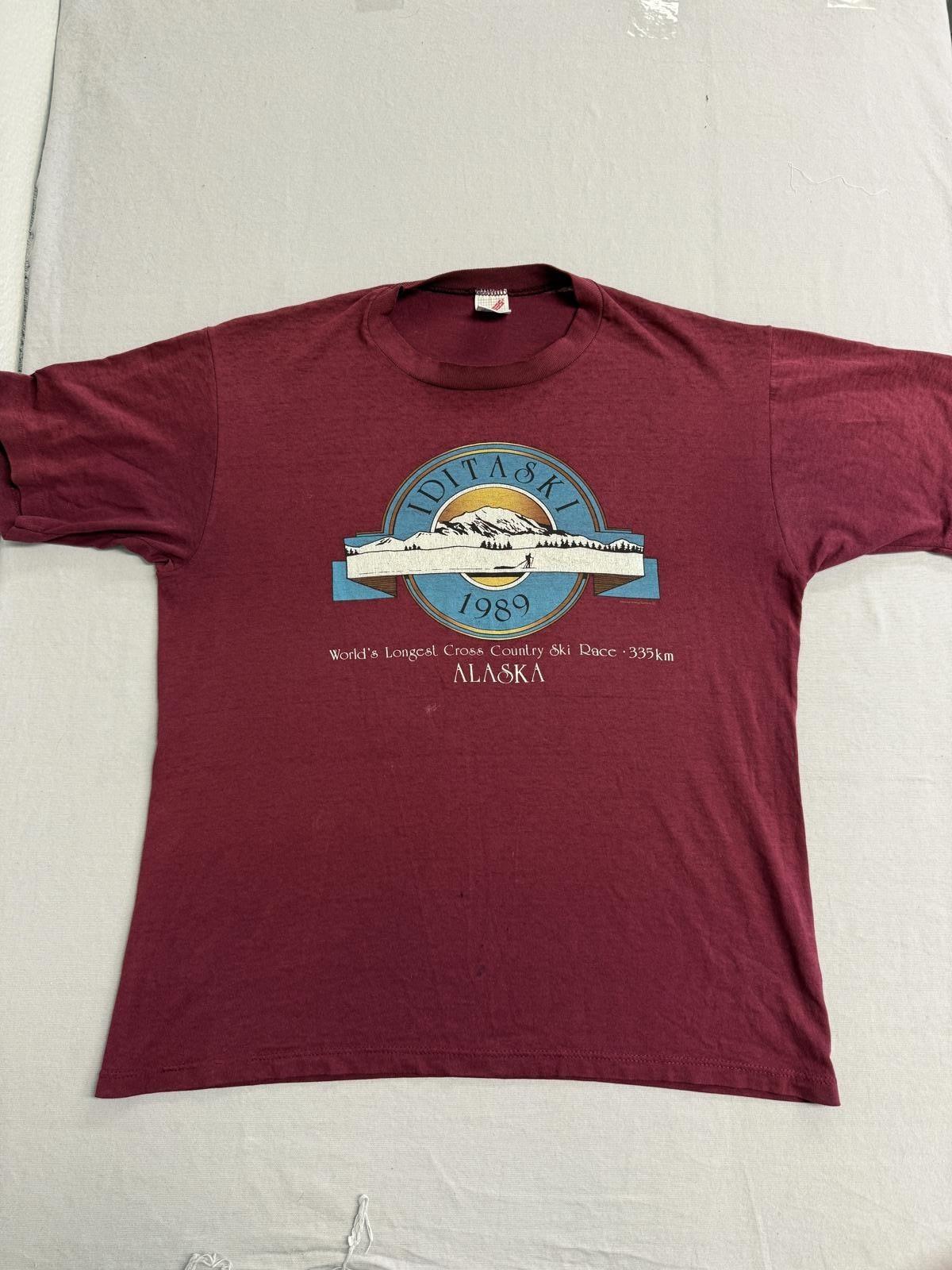 Vintage Alaska Iditaski 1989 T-shirt Cross Country Ski Race S