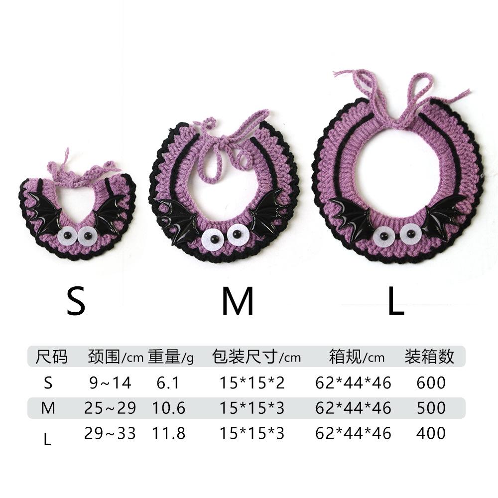 Halloween Pet Scarf Collar Bib Cat Dog Decoration Ghost Festival Hand Knitted Yarn Funny Dress Up Hat