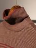Xitao Pleated Knitted Dress Women Fashion Turtleneck Striped Casual Dress ZLL1516