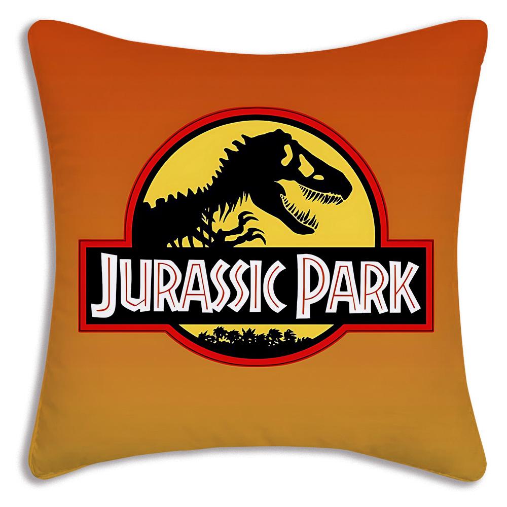 Cute Dinosaur Jurassic P-Park Pillow Covers Cartoon Sofa Decorative Home Double-sided Printing Short Plush Cute Cushion Cover