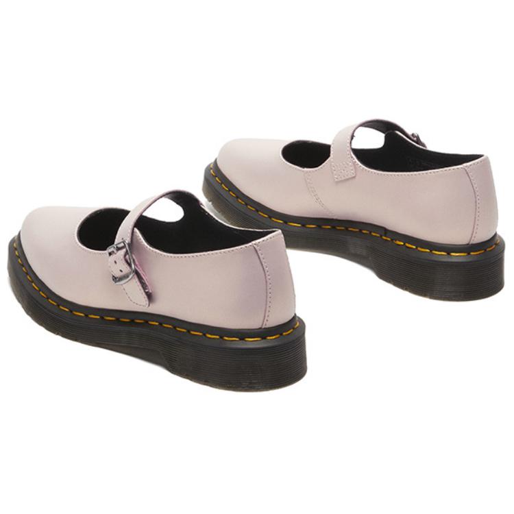 Dr. Martens Elphie MJ Cow Split Leather Comfortable Versatile Mary Jane Shoes Women Shoes Pink Gold 41092650