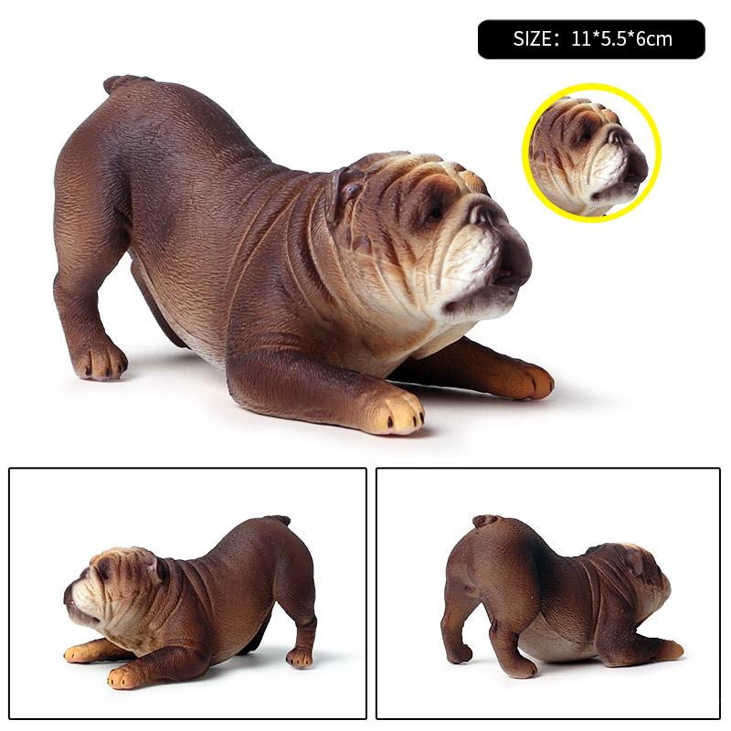 Oenux Lovely French Bulldog Animals Cute Puppy Sleep Lazy Dog Action Figures Model Figurine PVC Home Decoration Education Toy