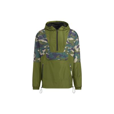 Adidas Neo Util Wb 1 Print Pattern Half-Zip Hooded Jacket Unisex Jackets Green HN2424