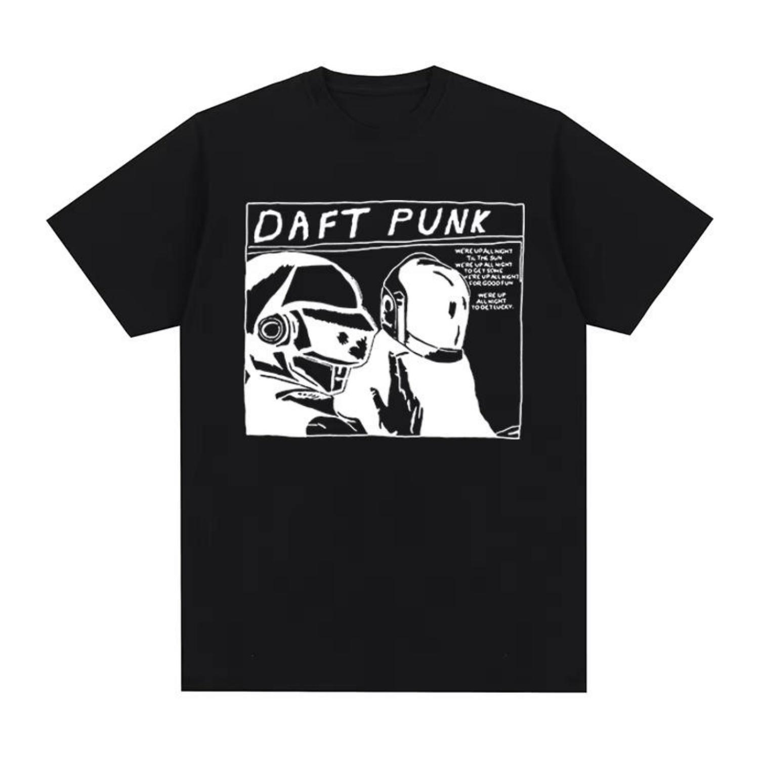 

Daft Punk Vintage T-shirt French Electronic Music Clothing T Shirt New Tee Tshirt Womens Tops XXXXXL