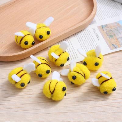 Cashmere Little Bee Pompom Headband - Creative DIY Plush Toy Accessory for Kids.