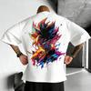 Dragon Ball Super Son Goku Gradient TShirt Vintage Casual Anime Graphic Print Pure Cotton Crew Neck Tops For Men Women