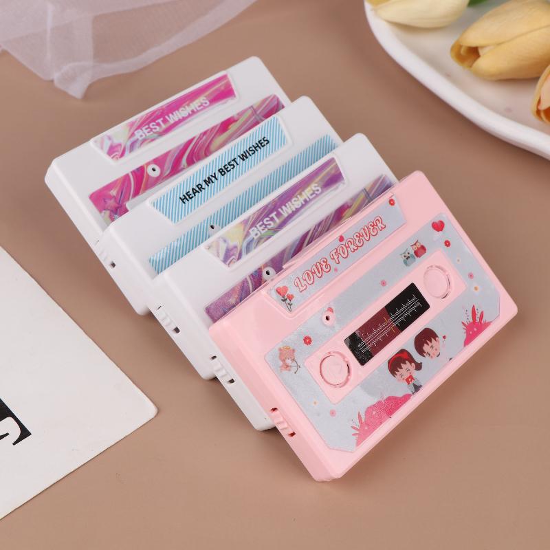 60-Second Diy Audio Voice Recorder Cassette Tape Shaped Recording Device Recordable Greeting Card For Birthday Valentines Day