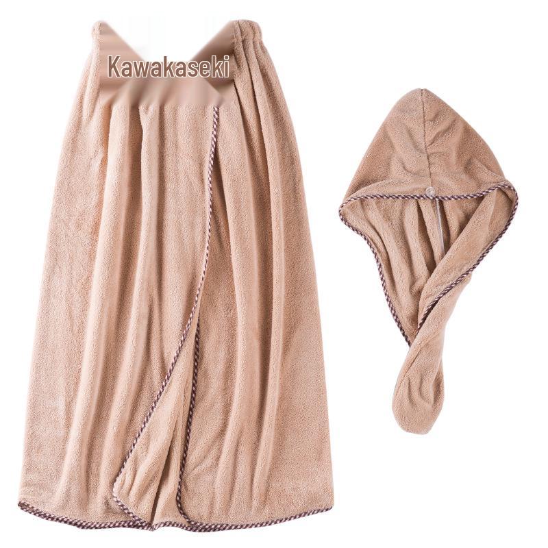 Women's Plus Size Coral Fleece Bathrobe Towel - Soft, Absorbent, No-Shed, Korean Style
