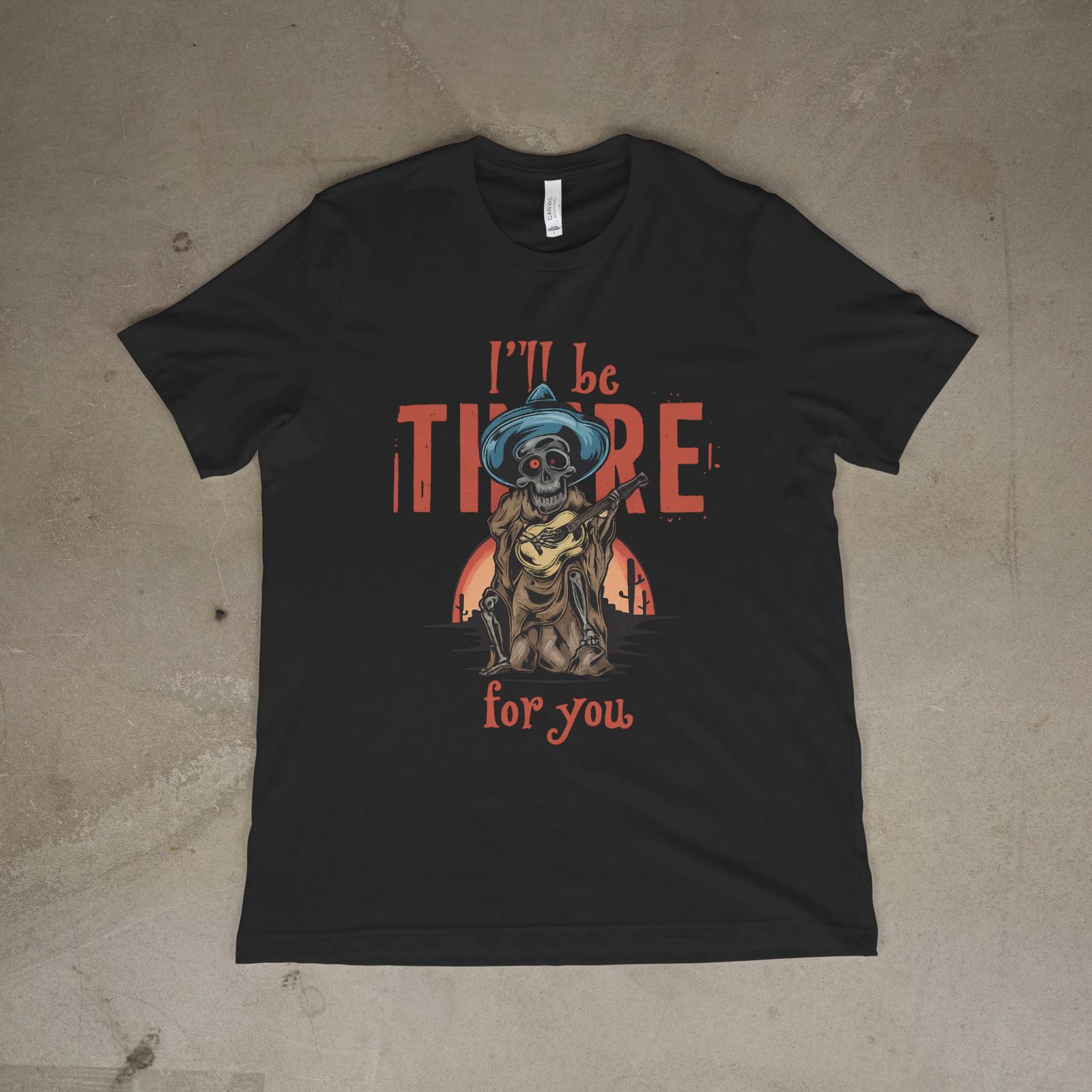I’ll Be There For You Skeleton Mariachi Shirt Vintage Guitar Day of the Dead Tee 3XL