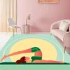 Yoga Girl in Green  Area Carpet for Living Room Children's Bedroom Sofa Doormat Kitchen Floor Tapete Anti-slip Decor Alfombra HD