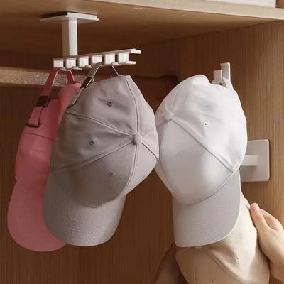 6 Kancalı Şapka Tutucu Şekilli Beyzbol Şapkası Depolama Rafı Duvara Monte Şapka Kemeri Çok İşlevli Depolama Delme Olmadan Ekonomik Kanca