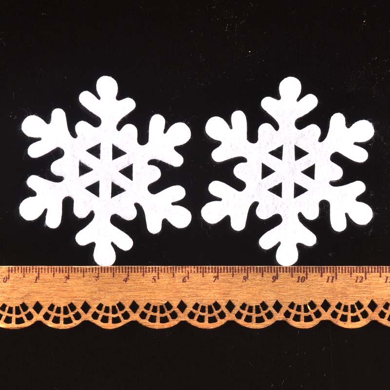 Mini Non-Woven Snowflake Christmas Decor with Silk Flower - No Back Adhesive