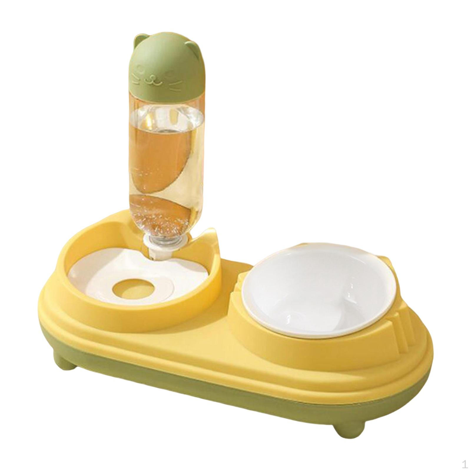 

Автоматический дозатор воды для собак 2 в 1, кормушка для кошек, наклонная миска для еды Yellow