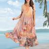 Women's Casual Loose Bohemian Floral Print Short Sleeve Dress