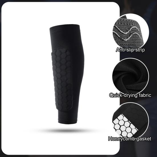2 Pairs Soccer Shin Guards for Kids Youth Adult Calf Compression Sleeve with Honeycomb Pads Protective Gear for Football Baseball Boxing