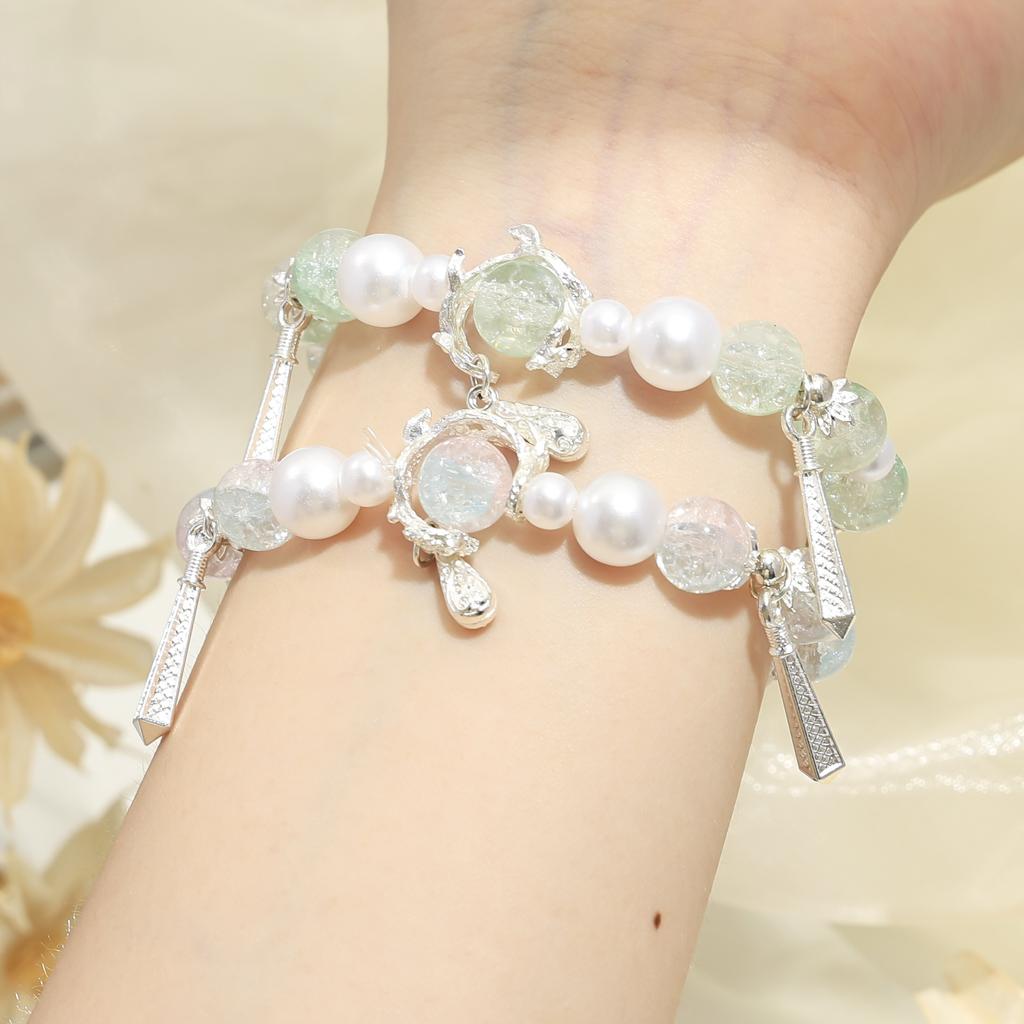 Original Design Pearl Mermaid Tears Super Immortal Starry Sky Beaded Bracelet Female Niche Sweet Mori Girlfriend Versatile Bracelet
