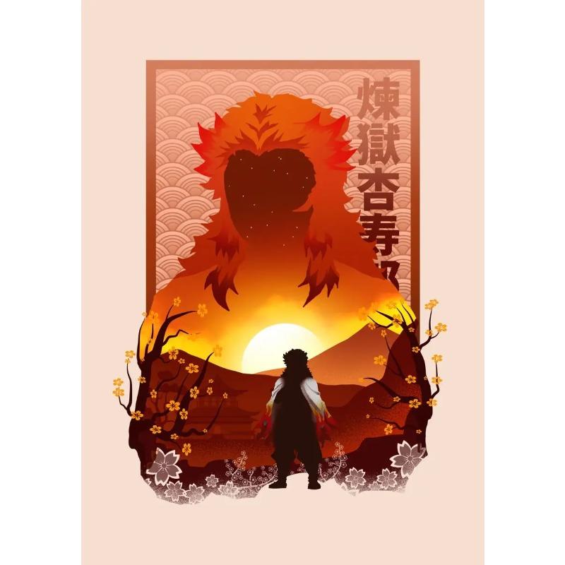 All Hashira Demon Slayer Colorful Poster Picture-in-Picture Canvas Painting Prints Wall Art Pictures for Living Room Home Decor