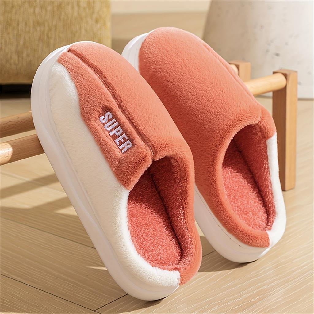 Cozy & Warm Women's Plush Embroidered Winter Slippers - Soft Sole, Fluffy Comfort Indoor Shoes