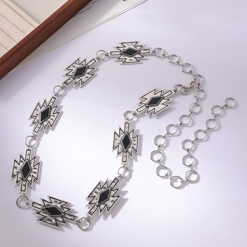 Women's High-end Waist Chain Sweet Cool Belt Lightning Inlaid Women's Waist Chain Sweet Metal Waist Chain Women's Waist Chain