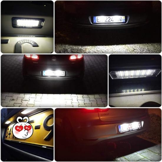 Xenon White LED License Plate Lights for MK5 GTI MK6 MK7 Golf 5 Glof 6 Golf 7 New Beetle Passat CC Rabbit Eos Phaeton Polo Lupo Rear License Plate