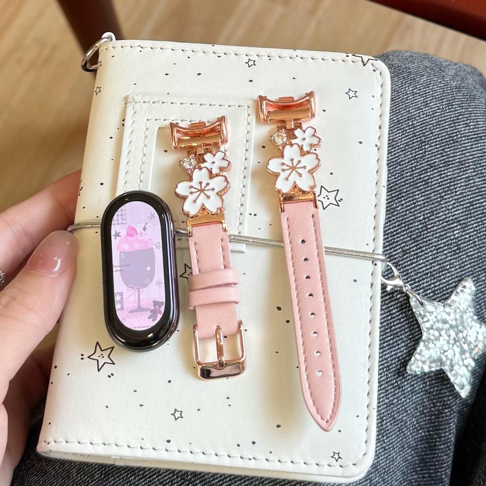 Δερμάτινο Λουράκι με Διαμάντια για Xiaomi Mi Band 10 9 8 Βραχιόλι για Xiaomi Mi Band 8 9 Pro/Redmi Watch 4 5 6 NFC Αθλητικό Λουράκι