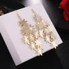 [Fashion Trendy Metal Fringe Long Drop Earrings Exaggerated Elegant Ear Hooks Earrings]