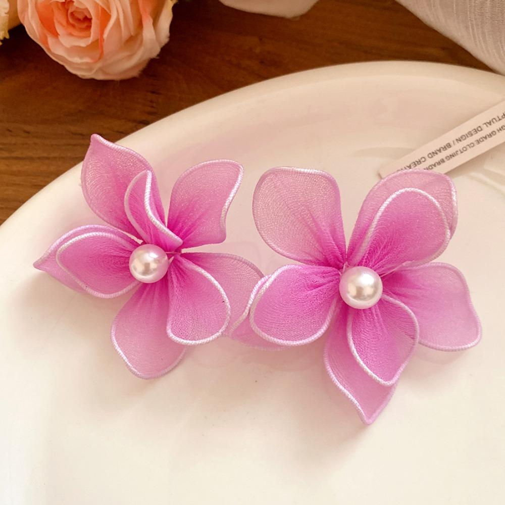 Big Floral Iron Mesh Flower Earrings Iron Wire Ladies Stud Earrings  Daily Wear