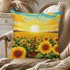 Butterfly Sunflower Series Throw Pillow Covers With Digital Printing Of Short Plush Fabric Car-Shaped Sofa Cushion Home Decor