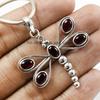 925 Sterling Silver Dragonfly Pendant, Garnet Gemstone, Handmade Jewelry