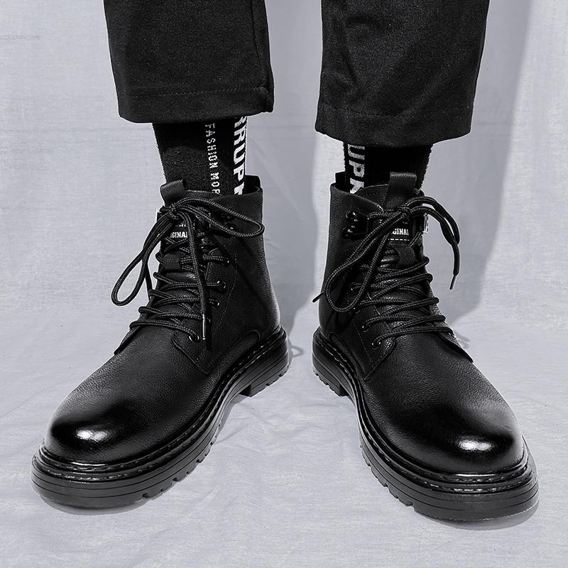 Роскошные мужские кожаные ботинки ручной работы Тренд 2024 Ботинки на толстой подошве — фото 7